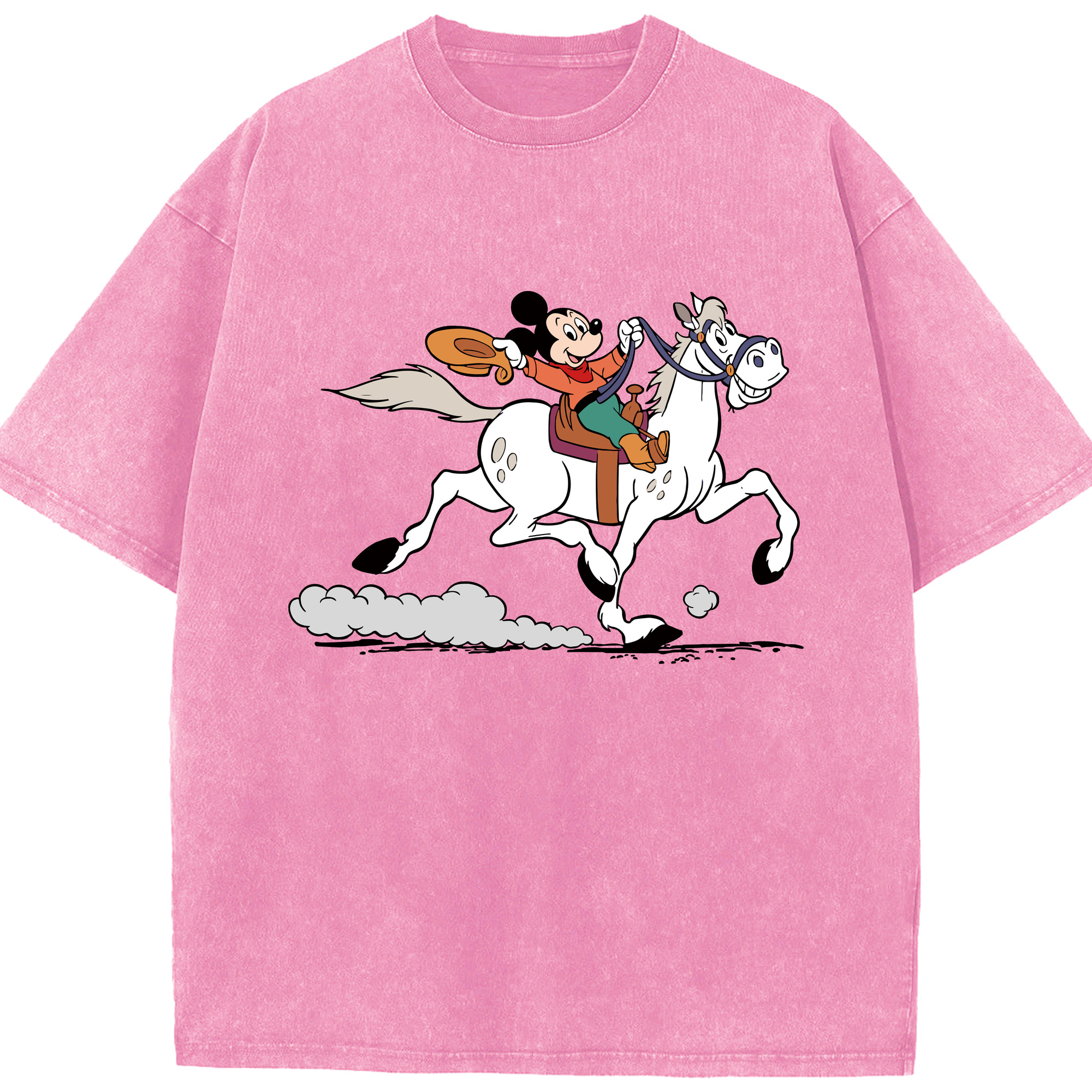 （画像用） ミッキーマウス Mickey Mouse 綿100% ヴィンテージ風 半袖Tシャツ（フロントプリント）